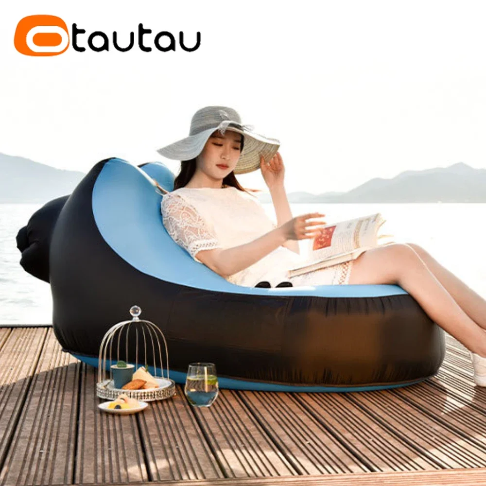 OTAUTAU Portable Inflatable Lounger Outdoor Camping Sofa Comfy Pouf Beanbag Garden Beach Pool Chaise Lounge Recliner Chair SF112