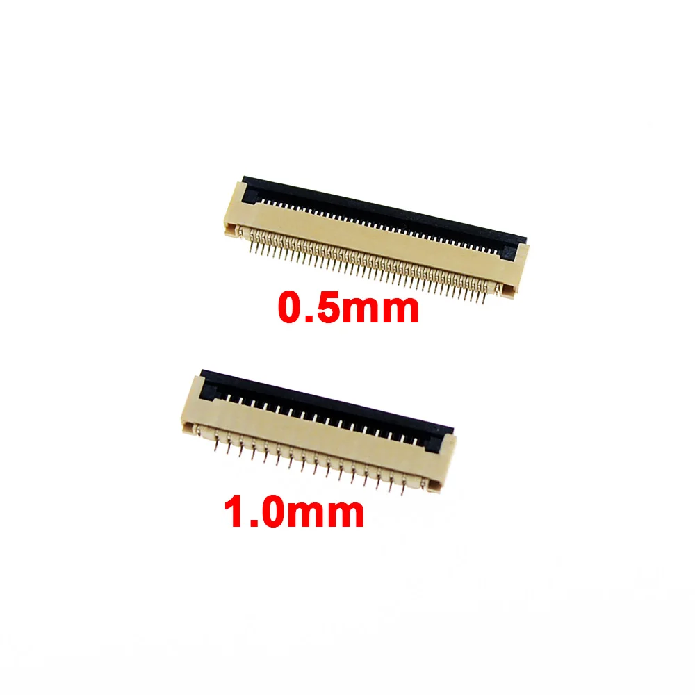 10pcs 0.5mm/1mm Pitch Under Clamshell Socket FPC FFC Flat Cable Connector 4P 5P 6P 8P 10P 12P 14P 16P 20P 22P 24P 30P 34P