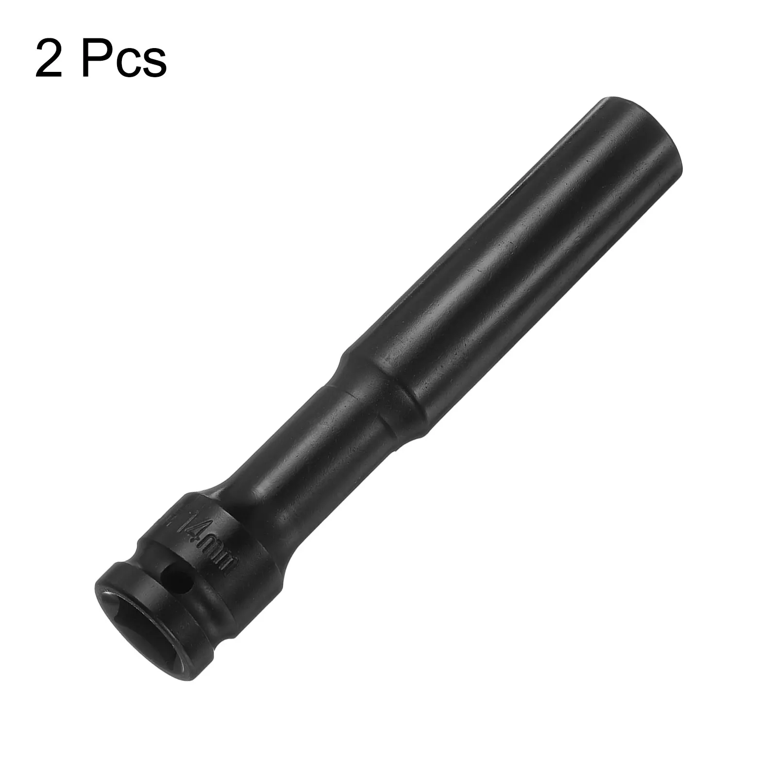 2pcs Deep Thin Wall Impact Socket 14mm Metric 6 Point Socket 1/2