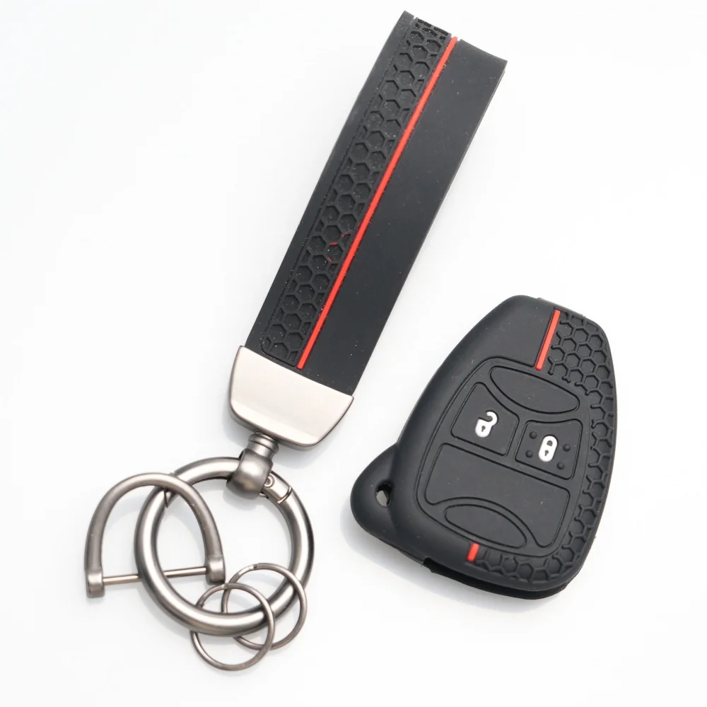 Keychain for Chrysler Pacifica Aspen 300c Dodge Caravan Key Cover For Jeep Wrangler Jk Commander Grand Cherokee Car Key Case