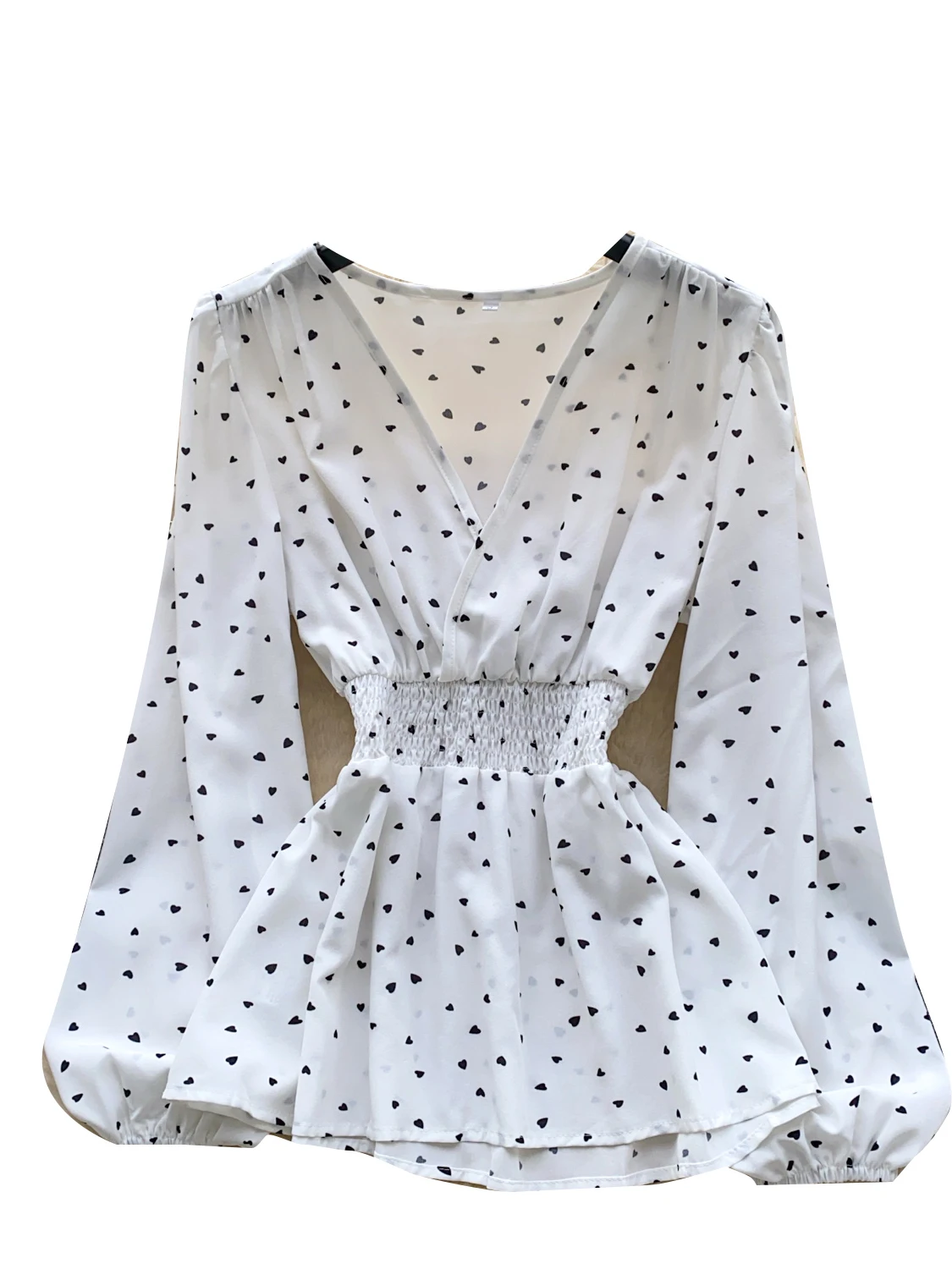 レトロ V ネック水玉模様ロングスベ女性用 irt 痩身ウエストデザイン通勤 Sle 韓国ルーズフィットポリエステル繊維