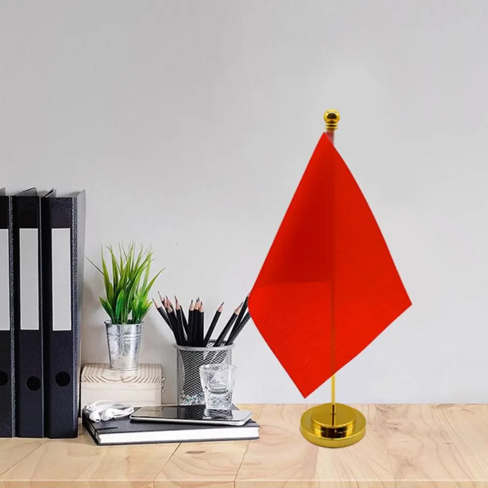 Durable Metal Table Flag Pole Nail-Free Desk Ornaments Desktop Flag Holder Stable Base Flags Display Stand Office view 5