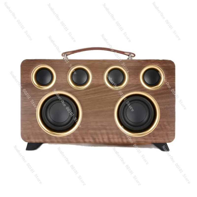 Premium Wooden Wireless Bluetooth Speaker HiFi Stereo Deep Bass HD Sound Desktop Computer Audio Subwoofer Portable Home Office