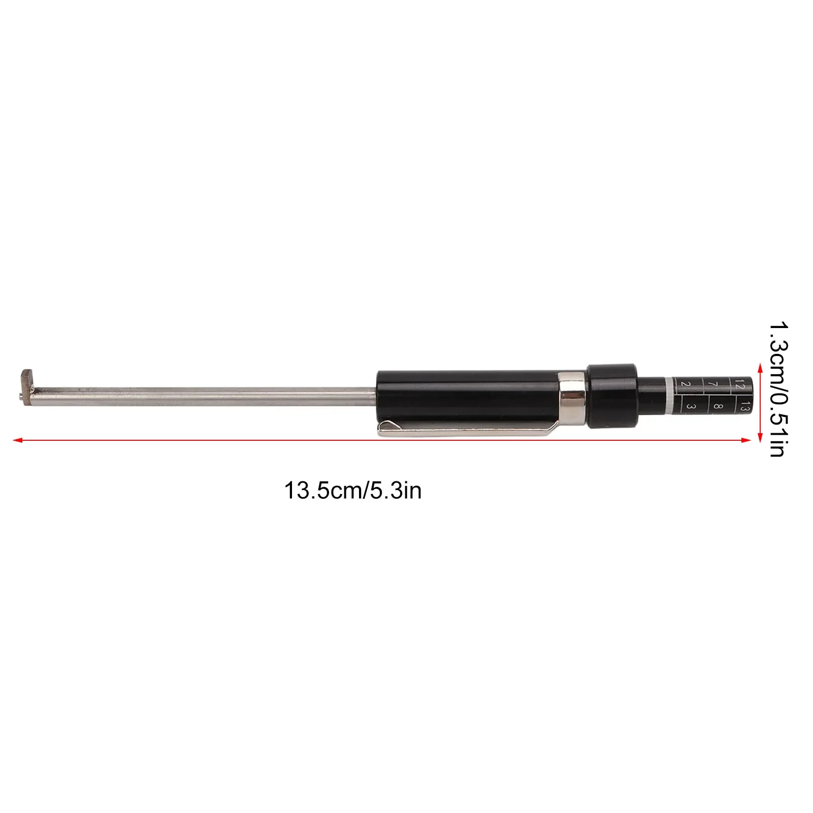 Car Brake Pad Detection Pen Scale Tire Tread Depth Gauge Measuring Tool Black Silver Universal For Internal External
