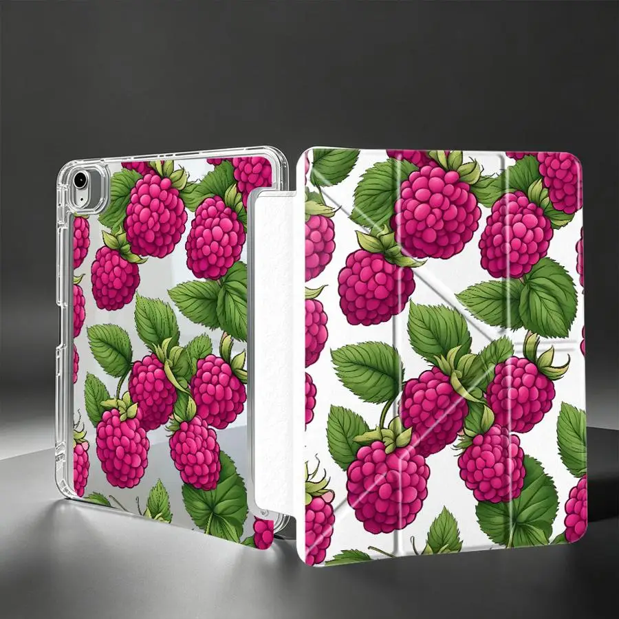 Cartoon Raspberry Tablet Case For Samsung Galaxy Tab A9 Plus A11 A8 S7 FE S10 Lite S9 Plus S8 With Pen Slot Cover