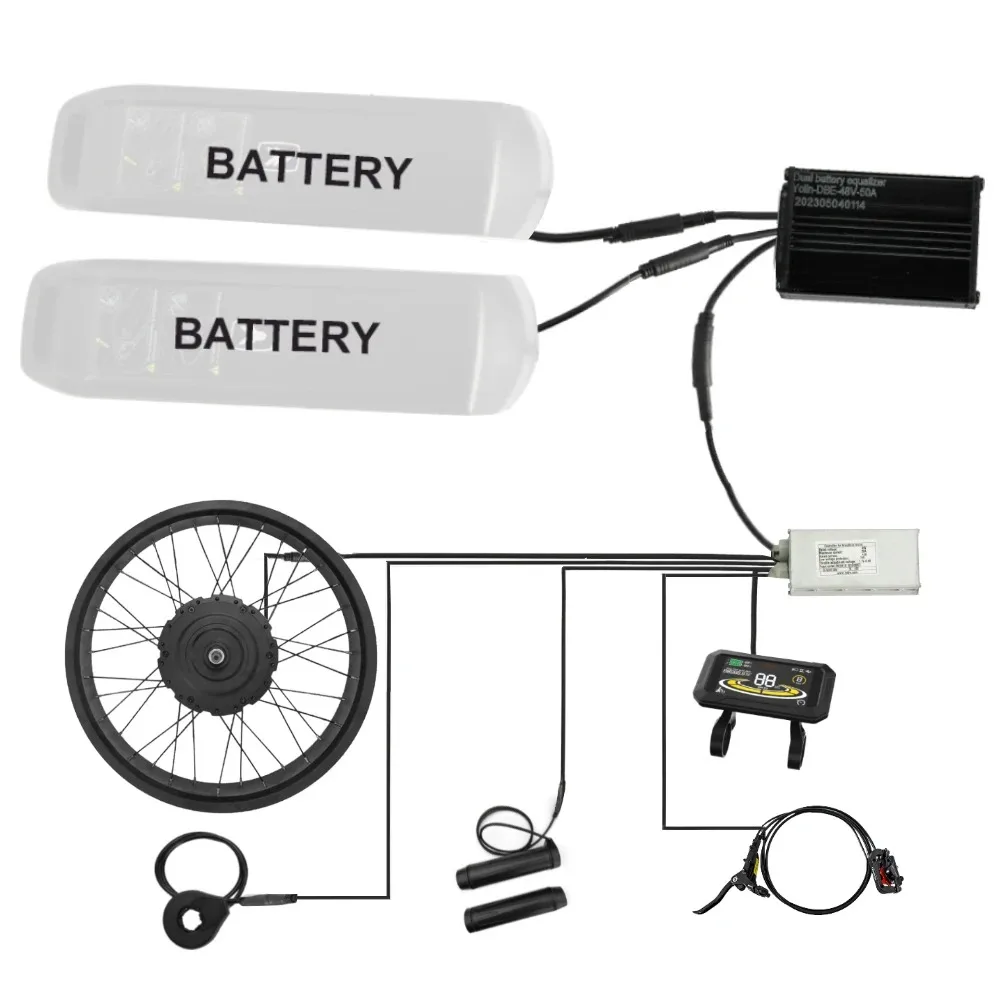 

500W/750W/1000W/1500W Dual Battery System Brushless EBike Rear Drive Motor 32V/36V/48V 30Ah Electric Bike Conversion Kit