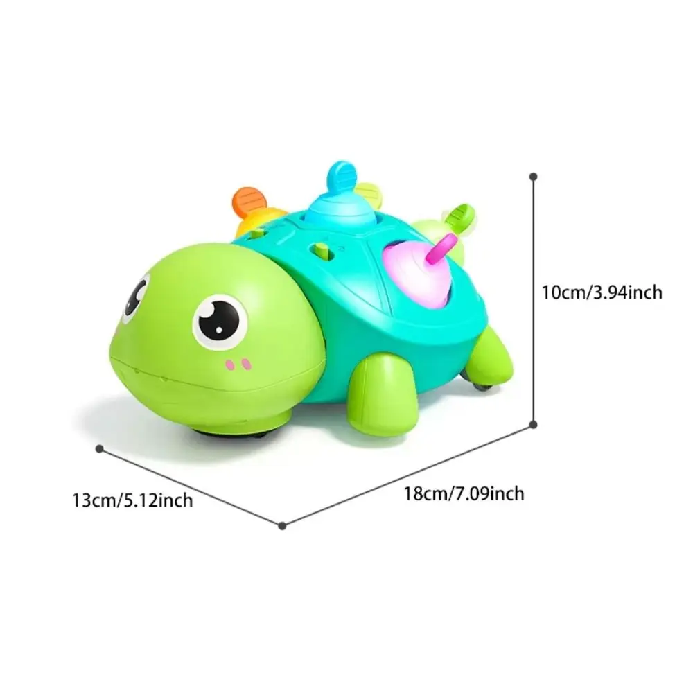 Tortuga Musical ligera y musical, Escape de suelo plano, tortuga para caminar en movimiento educativo, simulación de captura, tortuga para gatear para bebés