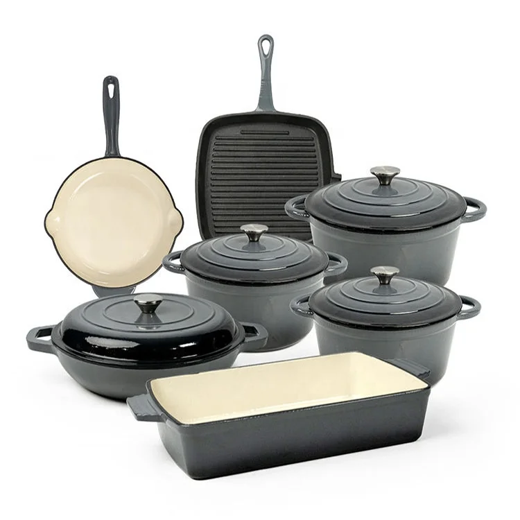 China Factory Manufactured 12-Piece Cookware Set Stainless Steel and Cast Iron Fabrication Services