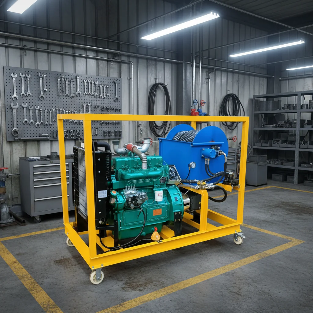 Water Jet Cleaning Machine Sewer 3600psi 78HP High Pressure Cleaner New Drainage Pipeline Dredging and Cleaning High-pressure