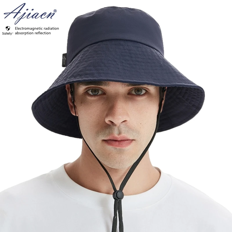 

Electromagnetic radiation protective 50% or 100% silver fiber lining fisherman hat unisex Computer, Cell phone EMF shielding cap