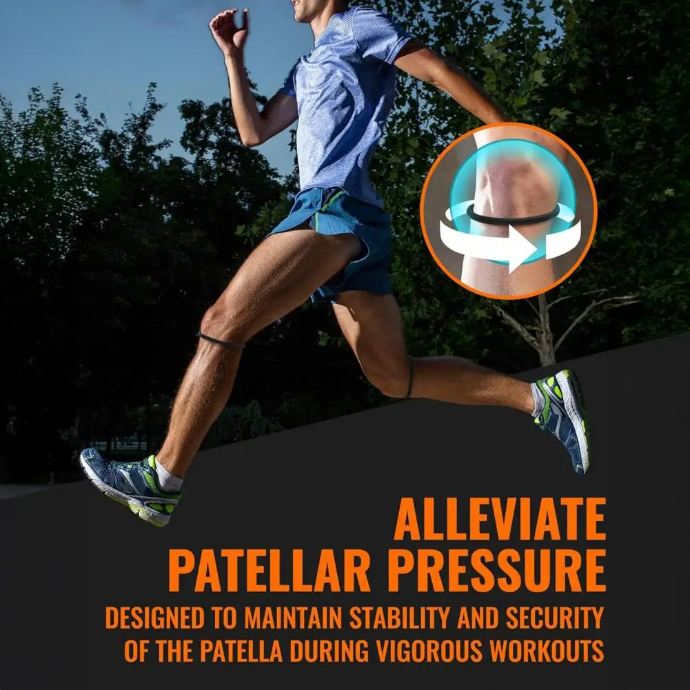 Sports Patella Band High Elastic Silicone Patella Knee Strap for Men Women Sports Tennis Basketball Running Knee Pain Relief