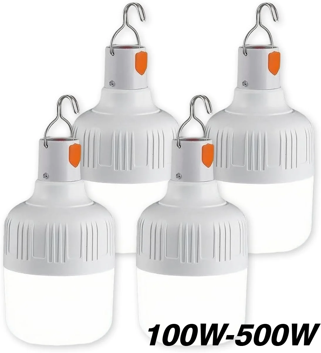 Lámpara LED Portátil Recargable por USB para Camping y Barbacoa, Bombilla de Emergencia con Gancho, Linterna de Alta Potencia para Tiendas de Campaña, Luces Nocturnas