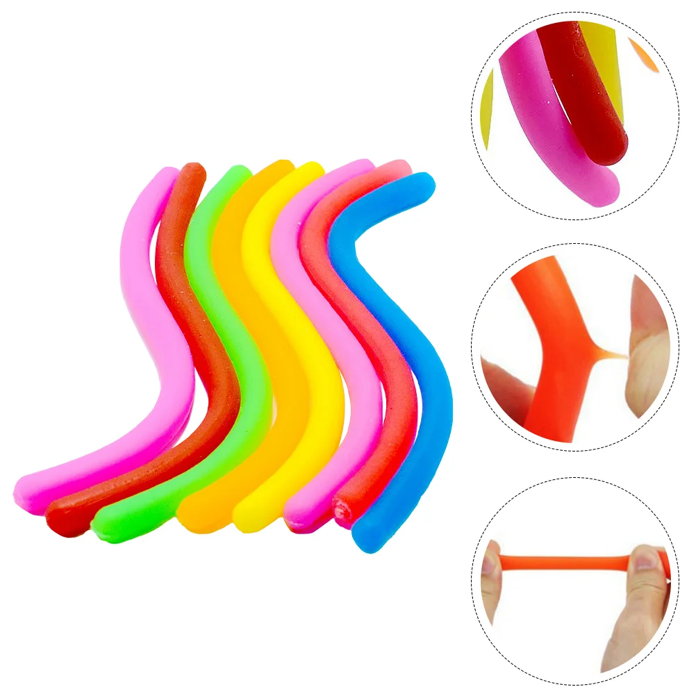 8 Pcs Flexible Elastic String Strip Toys Rope Decompression Soft Glue Playthings Child