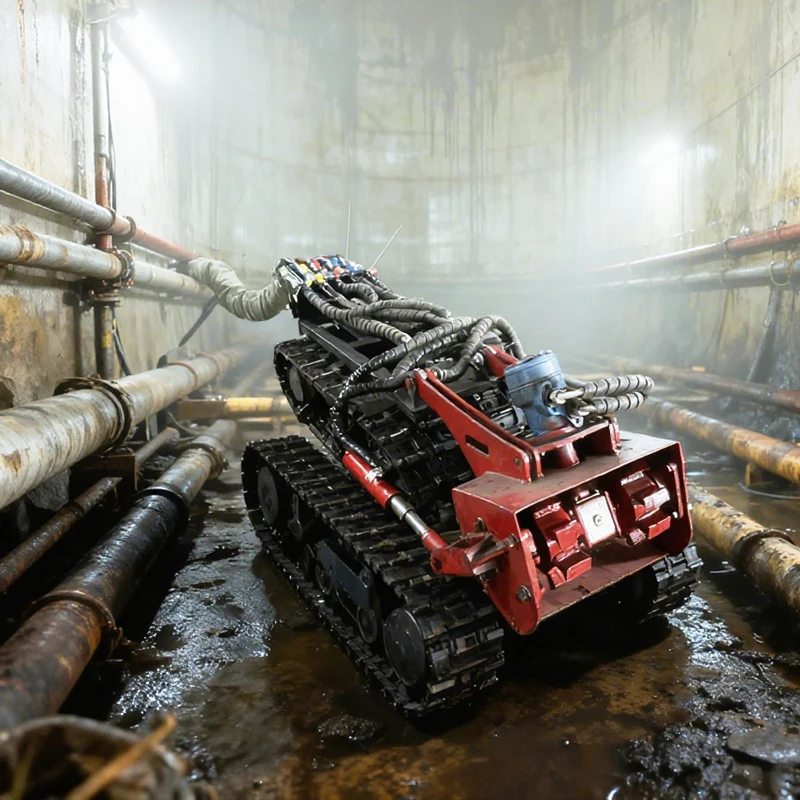 Odor Isolated Wastewater Tank Cleaning Robot Closed Dredging Equipment For Indoor Municipal Sewage Treatment Workshop