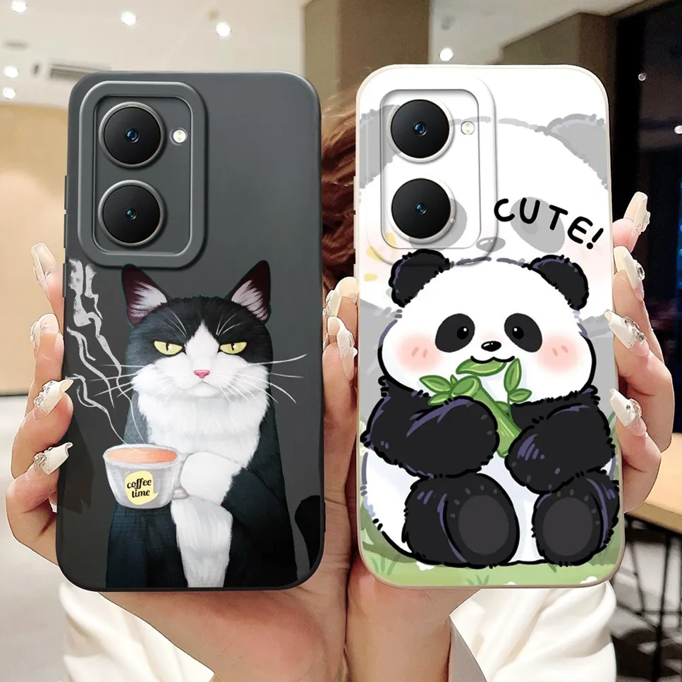 For vivo Y03 4G V2332 Case Fashion Design Cartoon Panda Shockproof Soft Silicone Cover For Vivo Y03 y03 6.56