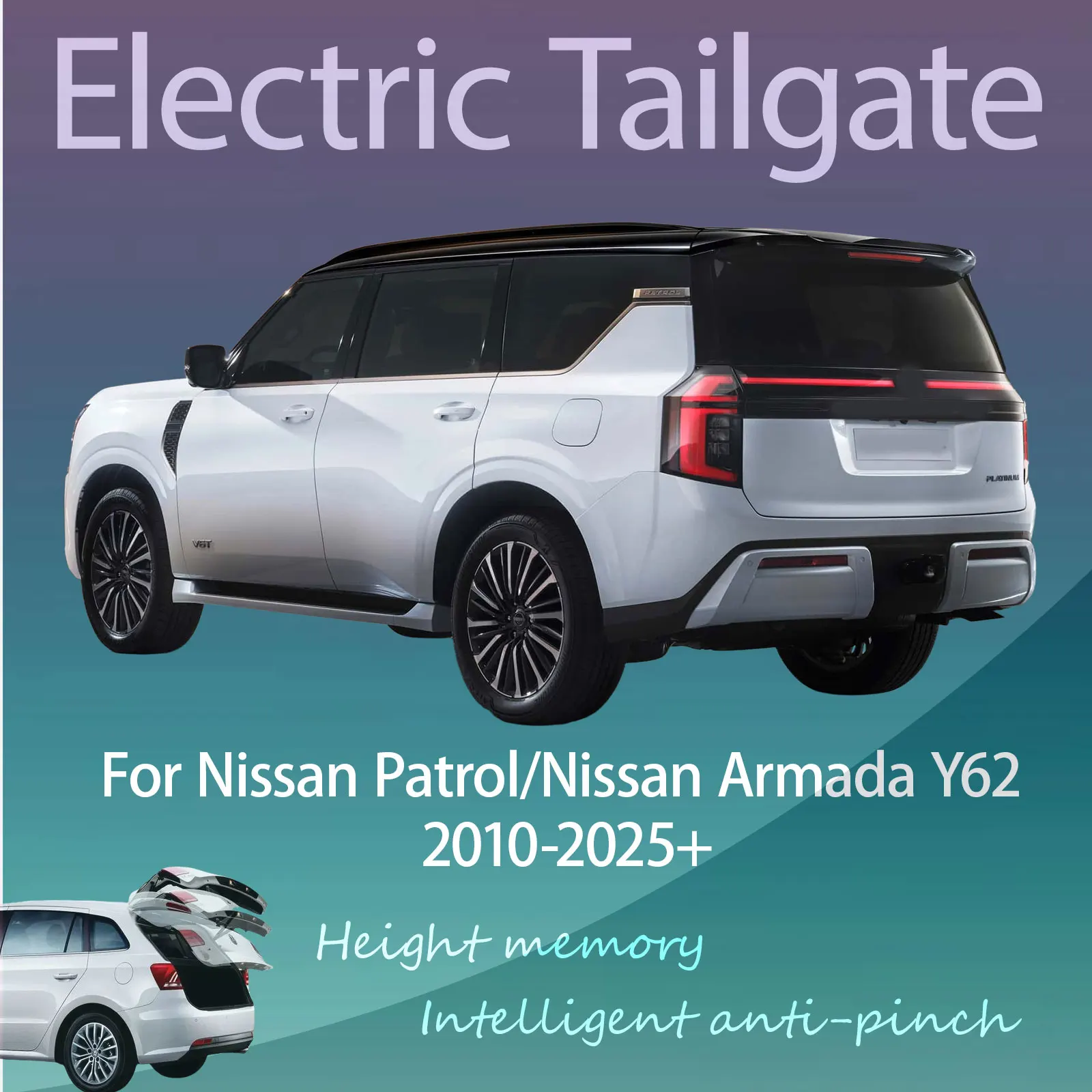 For Nissan Patrol/Nissan Armada Y62 2010-25+ Electric Tailgate with Sensor Trunk Anti-pinch Memory Height Intelligent Operation