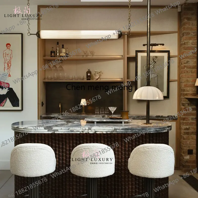 Minimalist swivel bar chairsLight luxury designer bar chairsHome stoolsFront desk high chairs