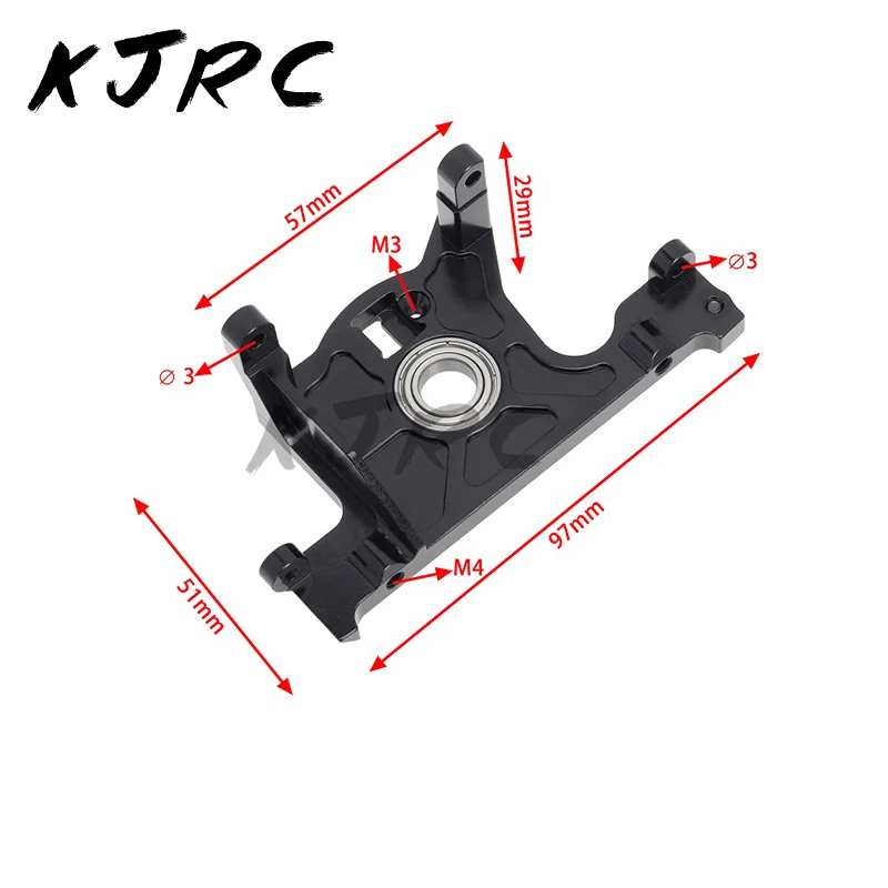 RC car Aluminum Alloy Motor Mount with 10x19x5 Bearing black for Rustler 4x4 Slash LCG or 1/10 VXL Rally Vehicles