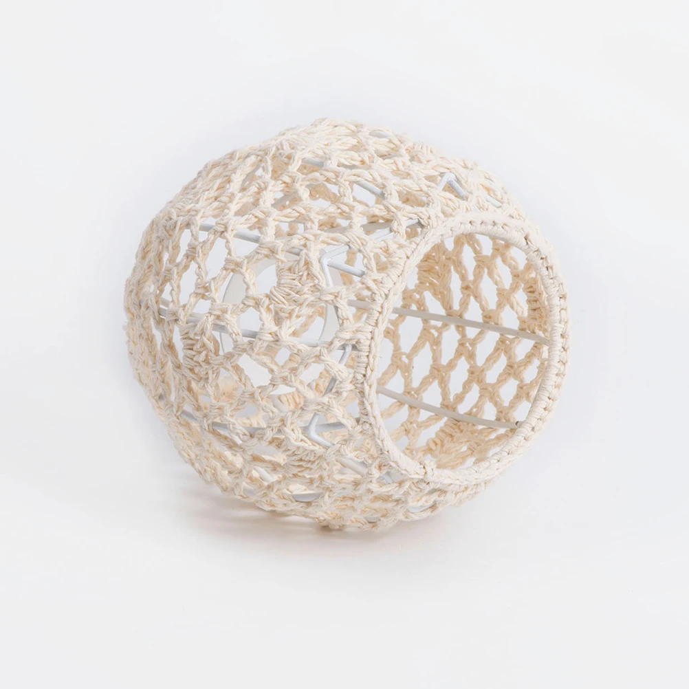 

Cotton Rope Lampshade E27 4 2cm Bohemian Handwoven Pendant Light Shade Hanging Cover Replacement Decorative Lampshade for Living