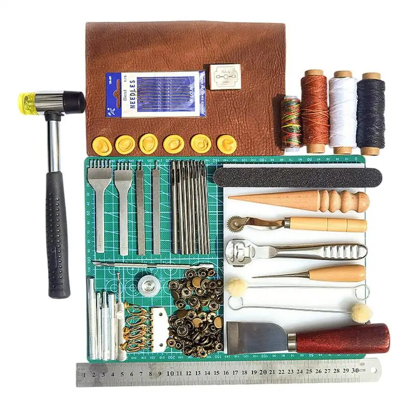 

Leather Working Tools Leather Crafting Tool Multifunctional Leather Making Tools Leather Making Kit Sturdy Leather Punch Tool