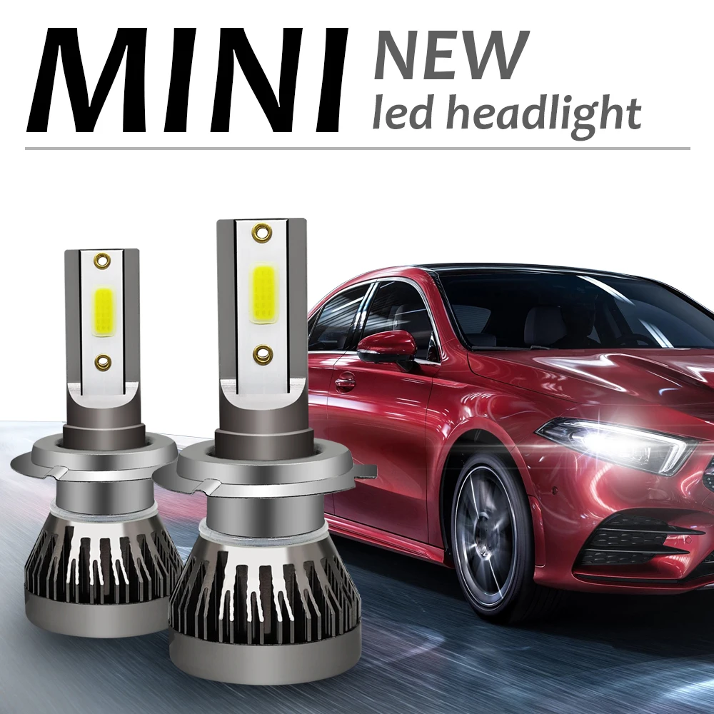 Kit de conversión de faros LED H7, Bombilla COB de 120W y 26000LM, luces blancas de alta potencia 6000K para coche, 1 unidad