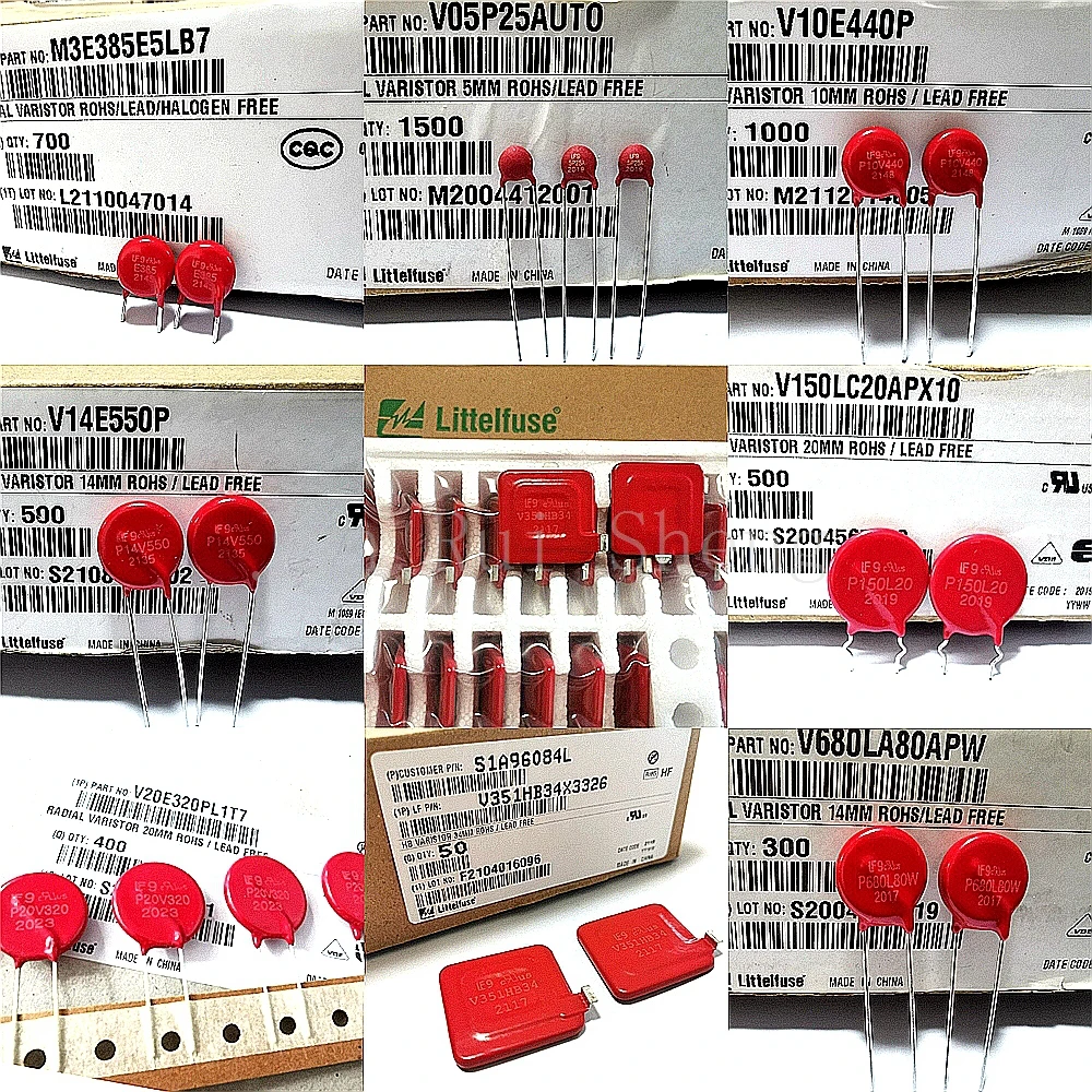 5 uds Litteifuse V275LA40AP V275LS40AP P275L40 P275L40C Varistor rojo 275V6500A 900pF 20MM reóstato V275LA40CP P275L40B V275LA40BP