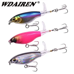 1 Pc Topwater Plopper Fishing Lure 7.5cm 6.5g Pencil Hard Artificial Bait Bass Soft Rotating Tail Wobblers Fishing Tackle