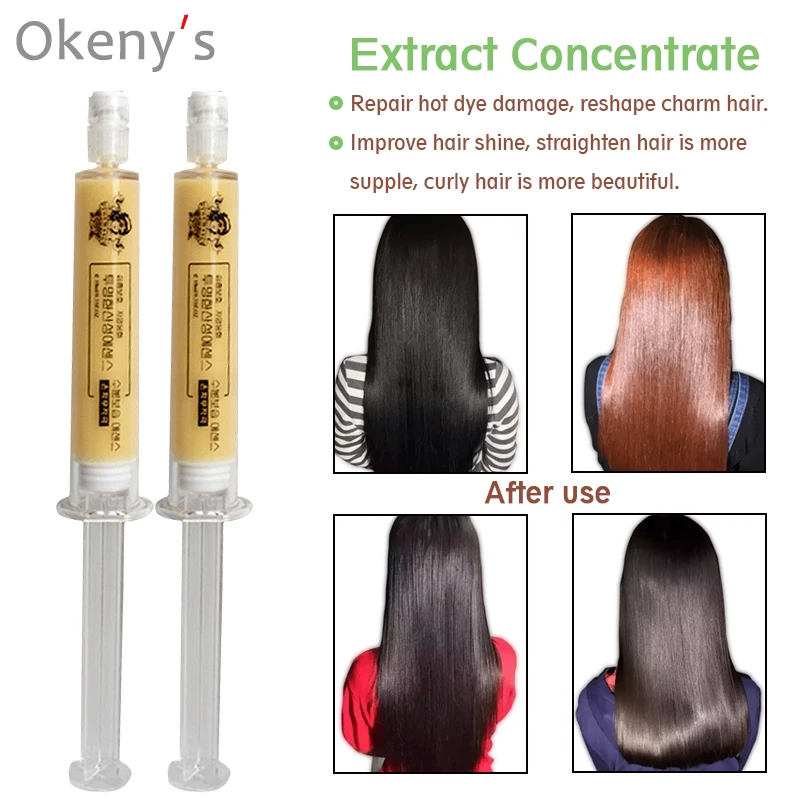 2pcs Hair Mask Conditioner Moisturizing Keratin Repair Dry Damaged Injection Needle Replenishment Hair Water Soft and Lustrous