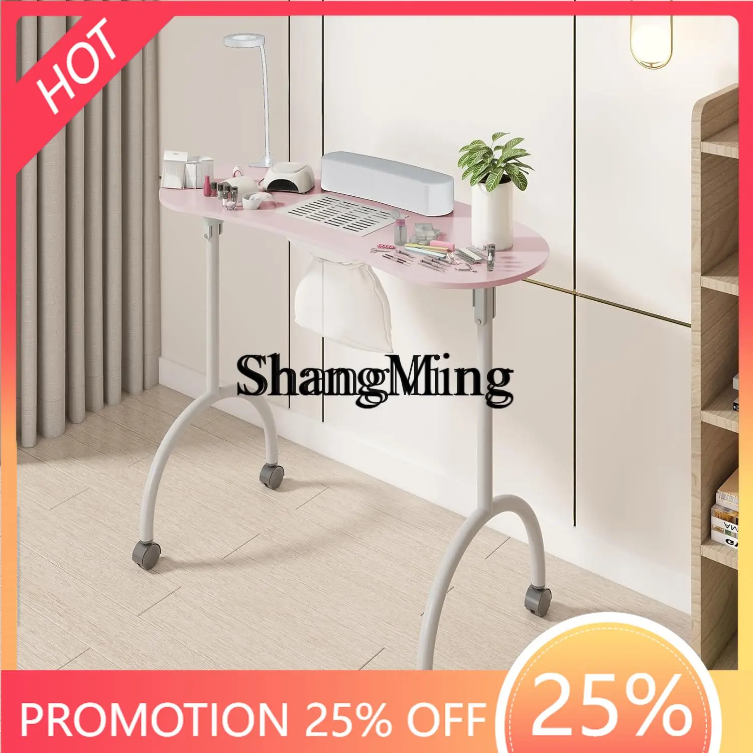 

ZYY Premium Nail Table Upgraded Model with Vacuum Cleaner Waterproof Panel Table Corner Roller Buckle Movable Folding Nail Table