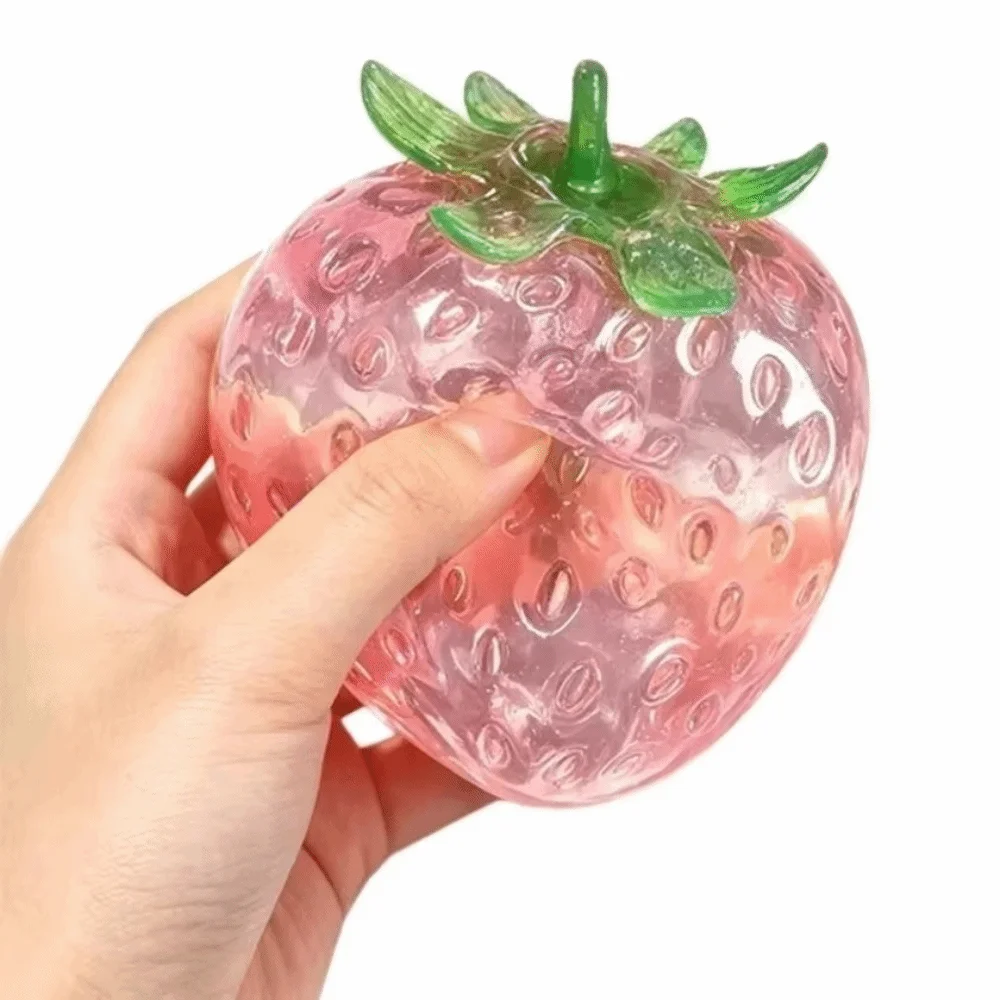 Strawberry Shape Strawberry Squeeze Toy TPR No Rebound Strawberry Squishy Toy Moldable Handmade Strawberry Fidget Toy