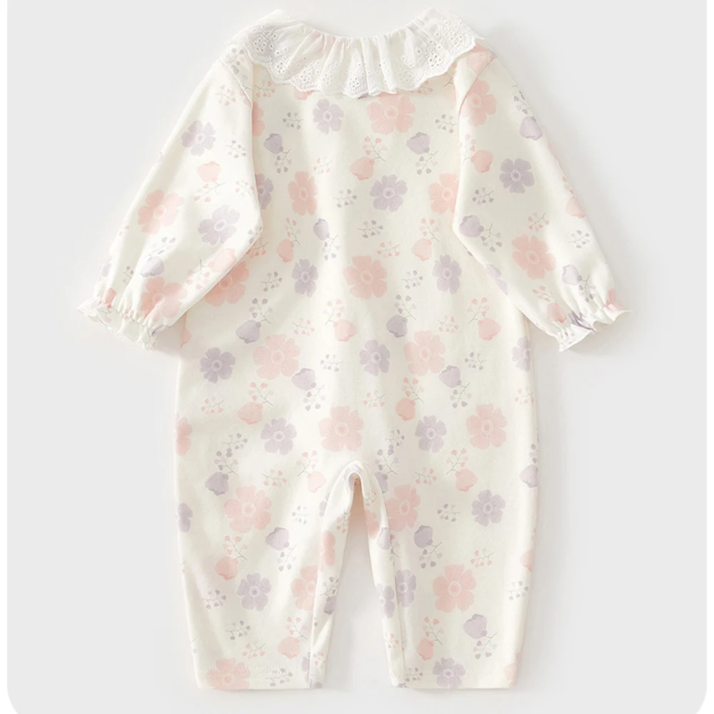 My First Christmas Baby Girl Romper Long Sleeve Floral 100% Cotton Newborn Baby Clothes Spring Fall Infant Jumpsuit