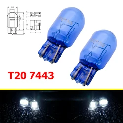 2pcs 12V Car T20 7443 Side Light DRL 580 White Bulbs Dual Filament W21/5w Super Hid Effect Universal For Alfa/Fiat/Skoda/ VW