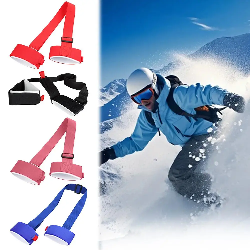 Skiing Pole Shoulder Hand Lash Handle Straps Nylon Loop Protecting Ski Hook Shoulder Handle Strap Black Adjustable R1q3