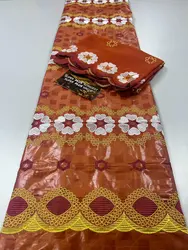 7yards Embroidery African Bazin Riche Fabric 2025 High Quality Nigerian Bazin Brode Net Lace Fabric For Wedding Dress Dubai