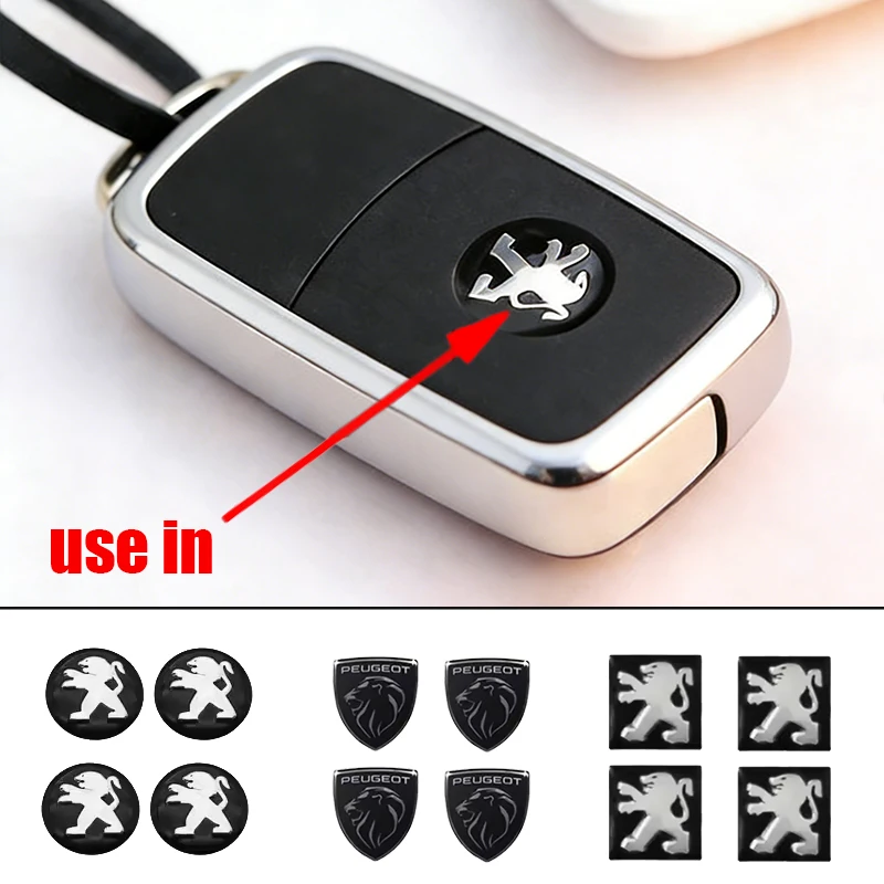 Car Remote Key Stickers Badge Emblem Car Accessories For Peugeot GT Line 208 301 308 408 508 2008 3008 4008 5008 206 307 407 607