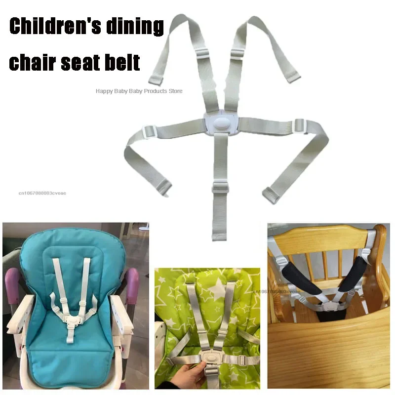 Cinturón de silla de comedor para niños, diseño en forma de cruz, arnés de 5 puntos, silla alta, cinturón de seguridad para cochecitos, asientos de coche