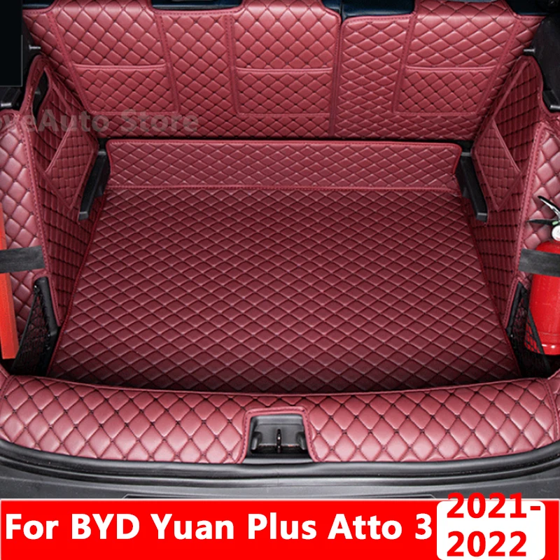 

For BYD Yuan Plus Atto 3 2021 2022 2023 Car Leather Trunk Mat Boot Liner Tray Rear Trunk Cargo Mat Protective Pad Accessories