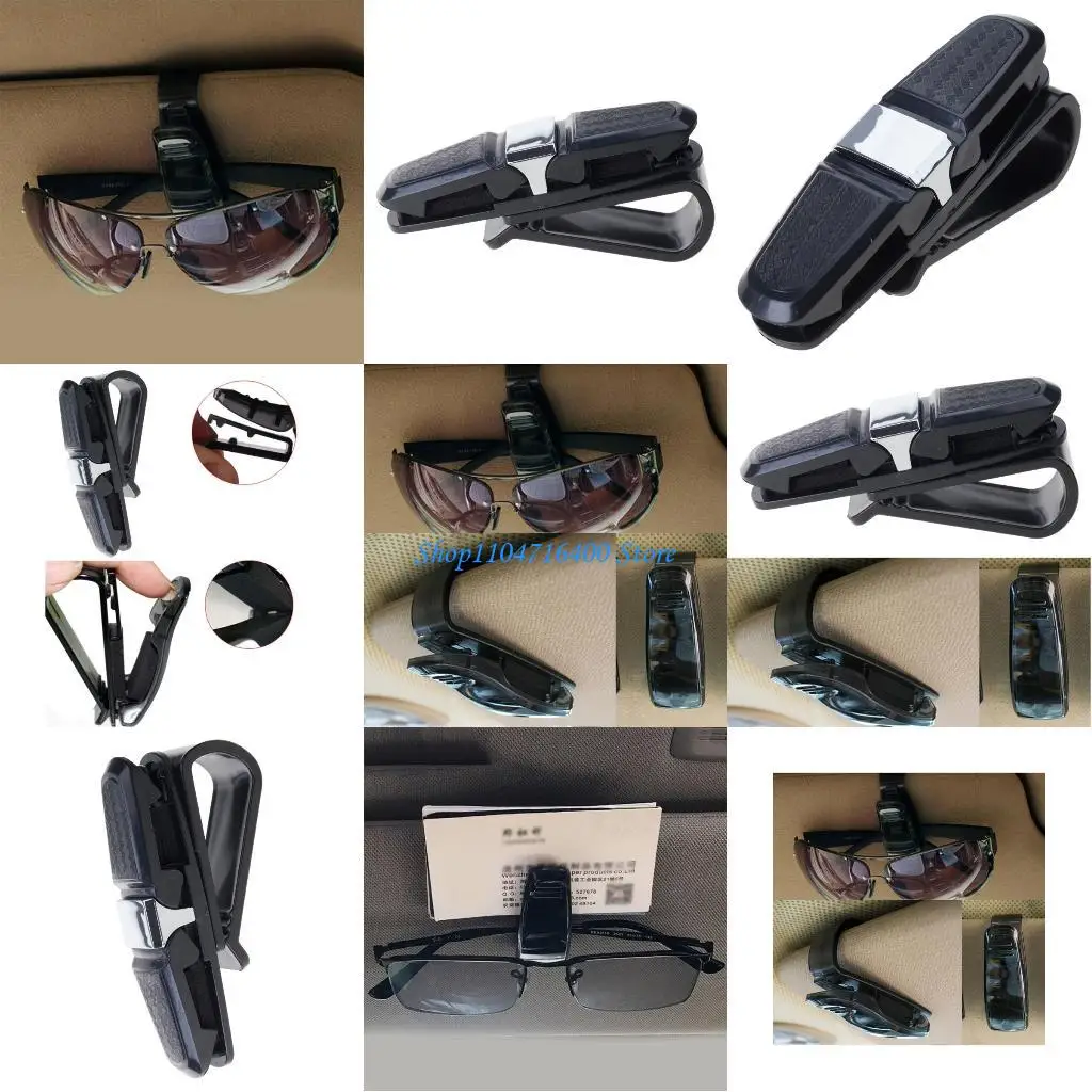 

y1gd Sunglass Holder Car Storage Keys Receipts Tickets Driving License Black Hanger