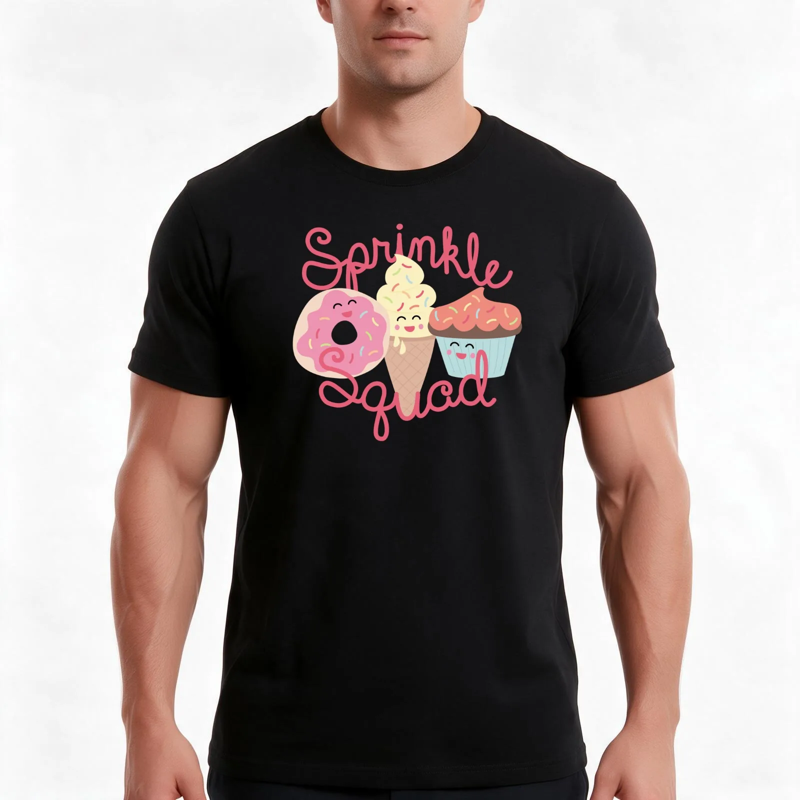 Sprinkle Squad T-Shirt Summer Casual Cotton Tee Oversized Streetwear Tops Vintage Graphic Print Loose Fit Short Sleeve