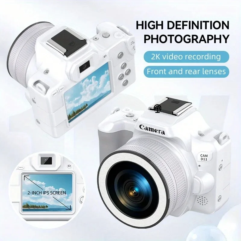Hot HD Digital Camera 48MP Dual Lens Rotatable Lens 2K Video Portable Compact Vlog Camera for Students Travel Shooting