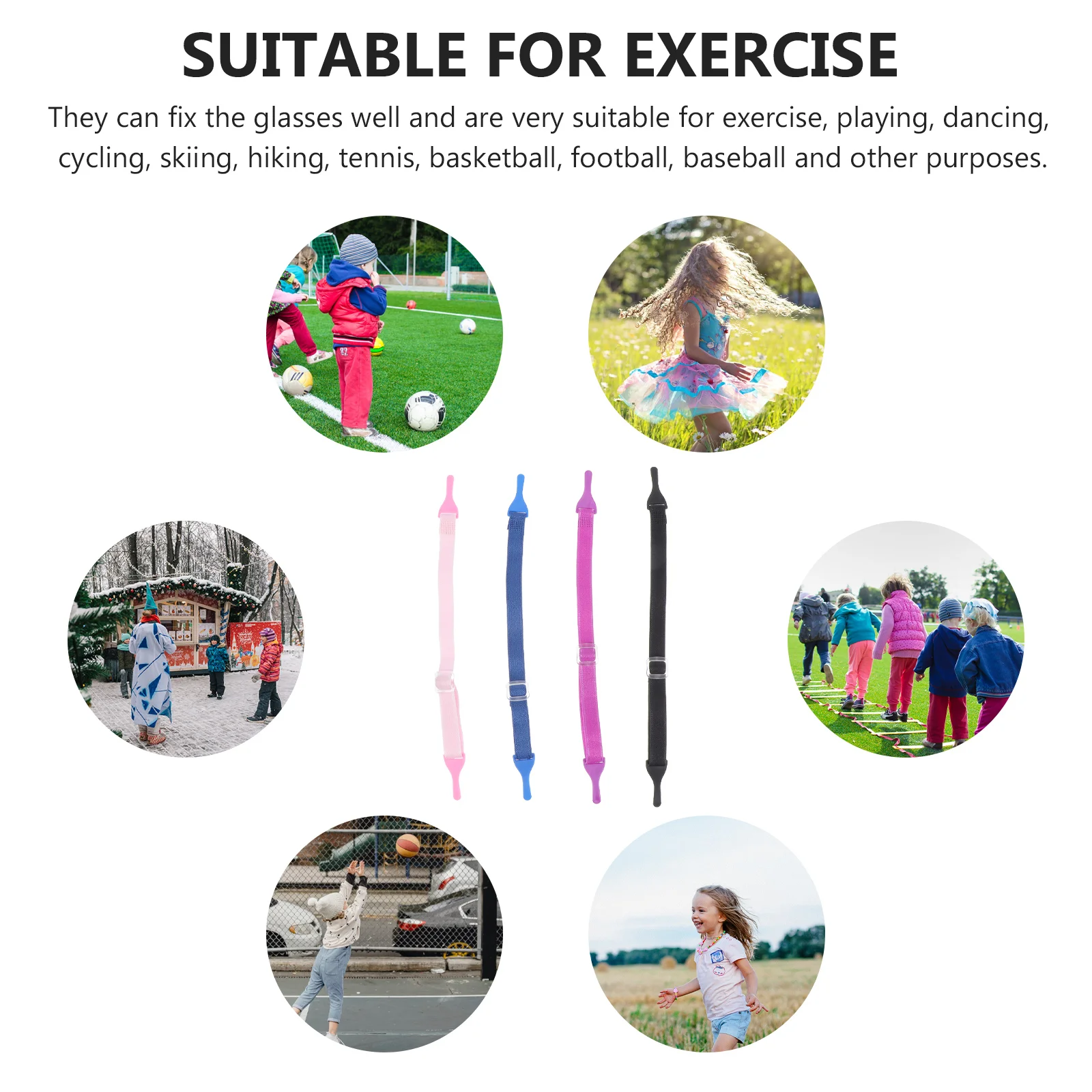 4 Pcs Lanyard Children's Glasses Light Eyeglasses Strap Elastic Rope Eyewear Chains