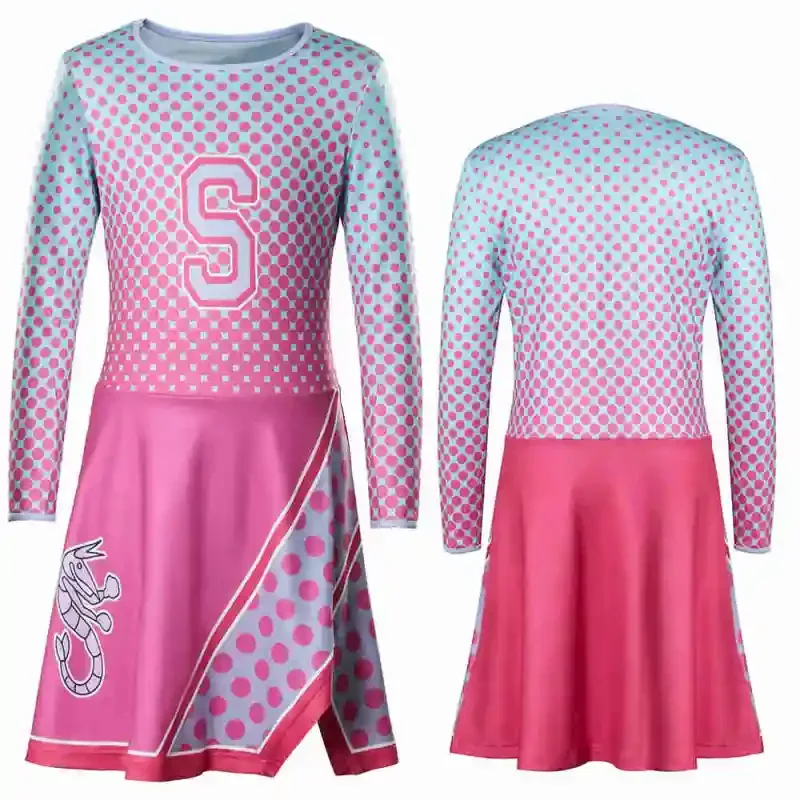 Addison Cheerleaders Cosplay Costume TV Movie Zombies 2 Fancy Dress Pink Adults Takerlama（Ready To Ship）
