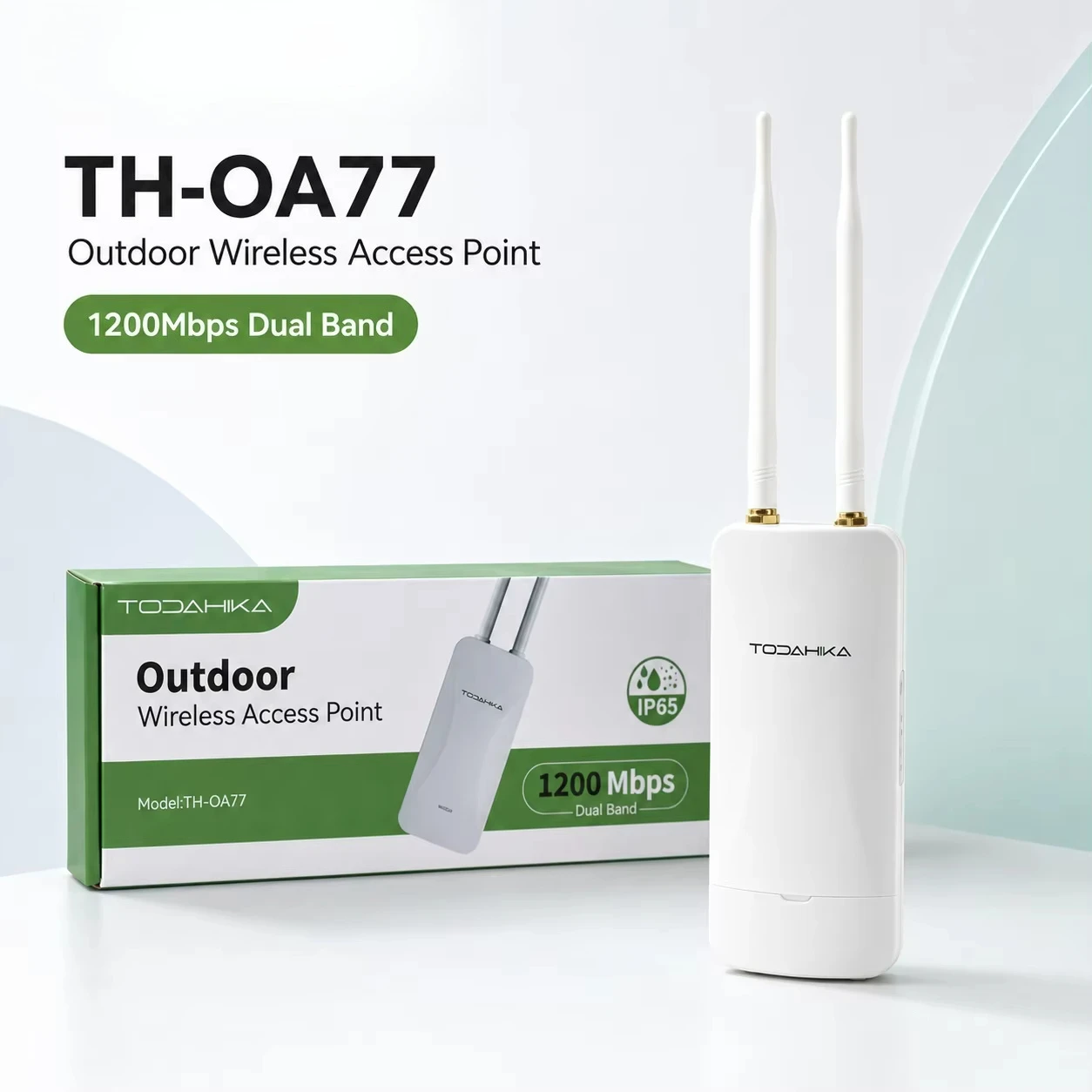 TH-OA77 Weatherproof WiFi Access Point AC1200 802.3at PoE for Outdoor Installation