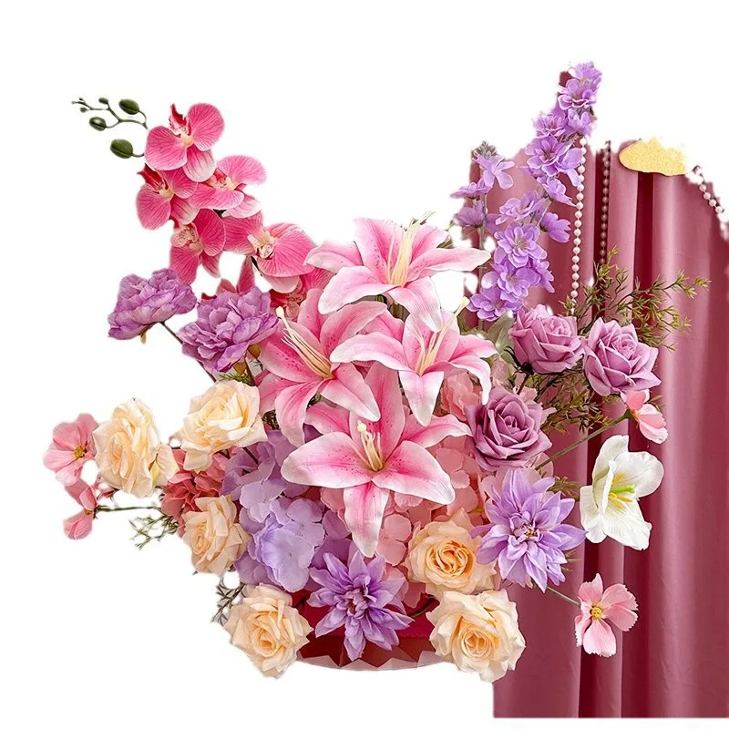 Wedding decoration simulation flower floor layout introduction wedding scene decoration table romantic floral bouquet flower