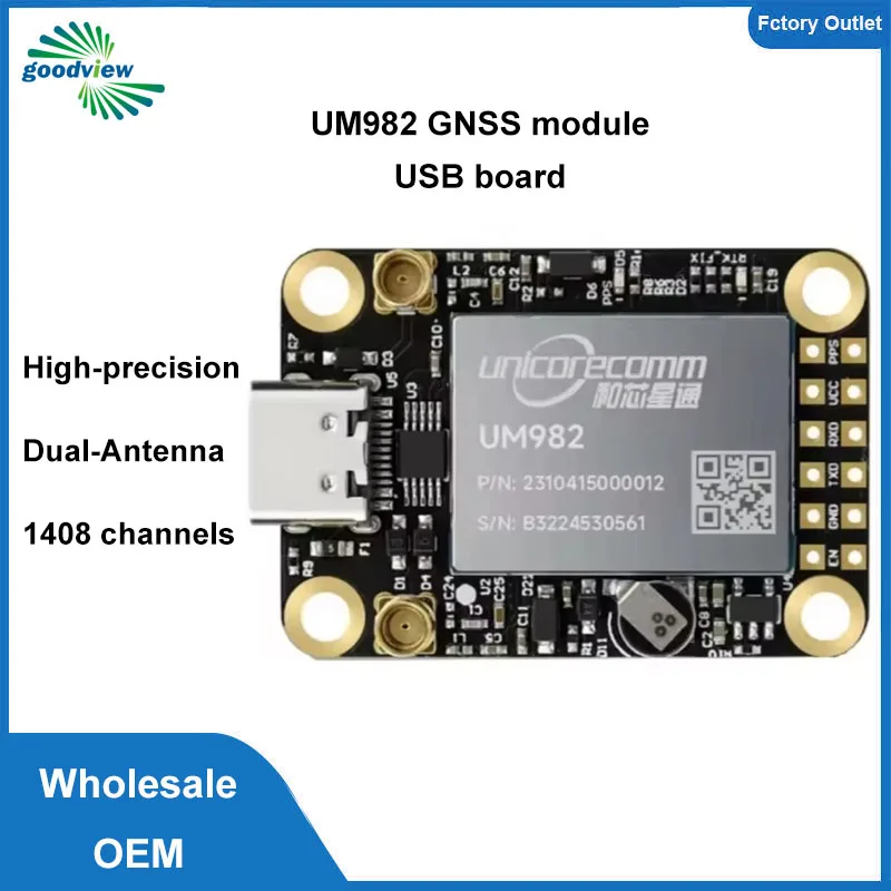 

UM982 GNSS module High Precision Positioning RTK module board dual-antenna Multi system GNSS with BDS GLONASS Galileo QZSS GPS