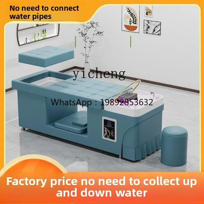 water storage shampoo bed has its own water tank, free of connecting to the sewer pipe, with constant temperature water