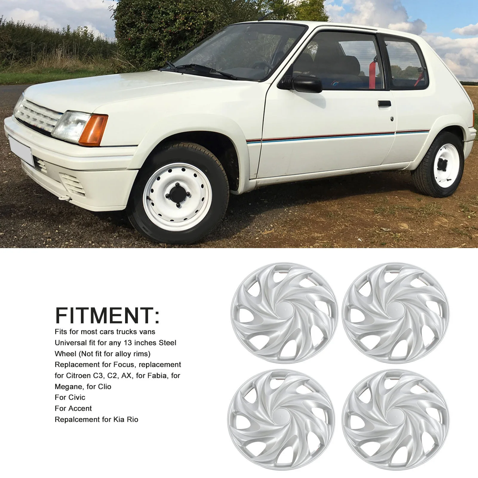 

13-дюймовые чехлы на ступицы колес, серебряные колпаки на обод колес, колпаки на ступицы для легковых автомобилей, грузовиков, колпаки на ступицы колес, колпаки на ступицы колеса