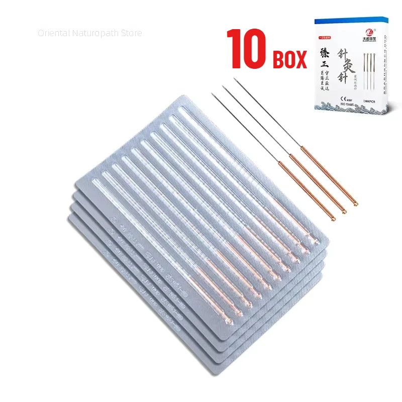 1000Pcs/Lot Disposable Acupuncture Needles Red Copper Handle Surgical Steel Aseptic Accupuncture Beauty Health Body