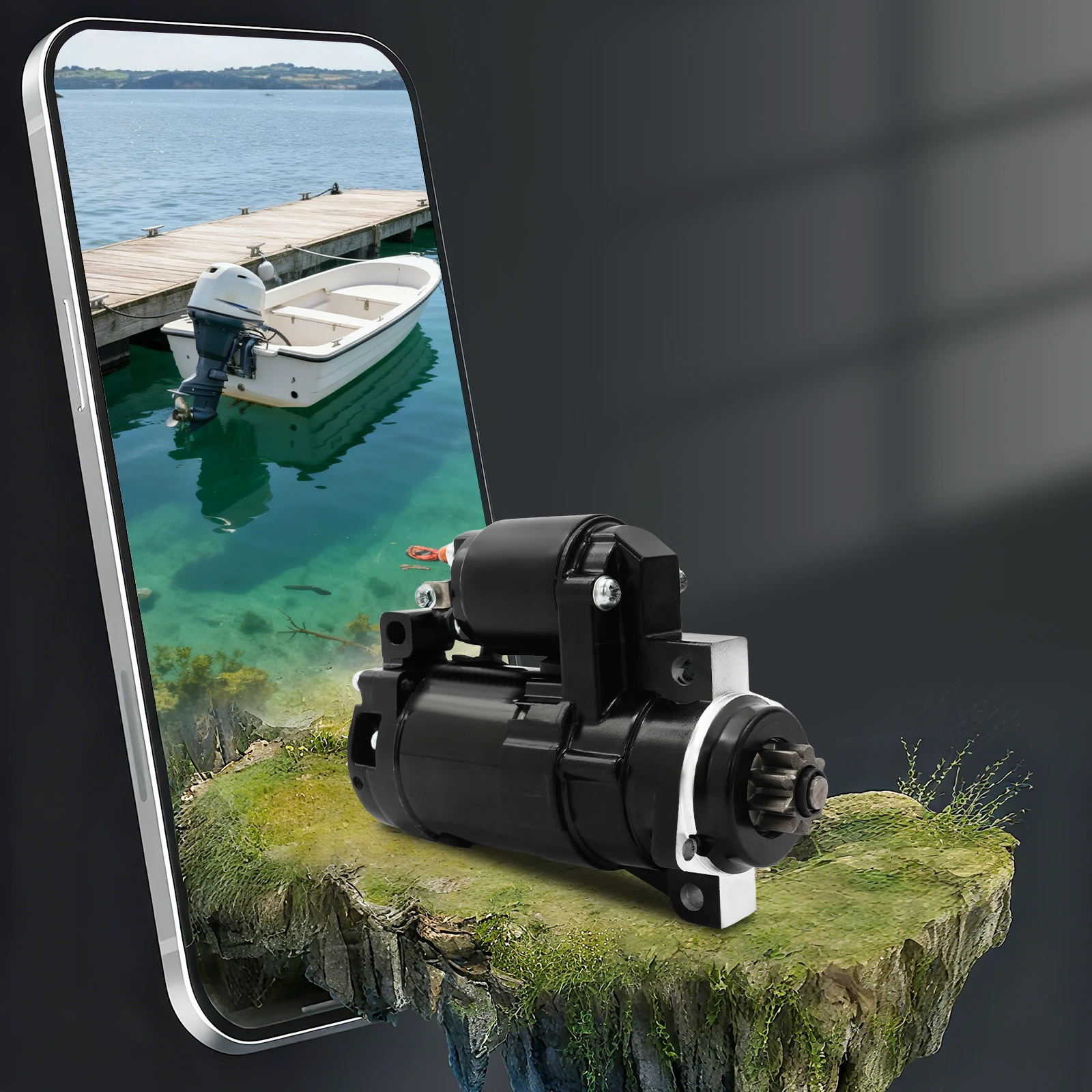 

Marine Starter Motor, Outboard Starter Motor 6BG-81800-00, Starter Motor Fits YAMAHA 4-Stroke 20-40 HP Marine Motor