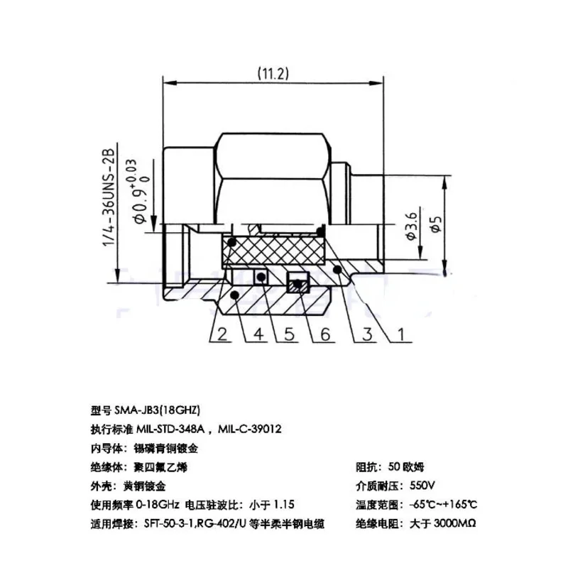 5Pcs SMA-JB3 RF Connector SMA Male 18G Cable Connector Is Suitable for SFT-50-3-1, RG-402